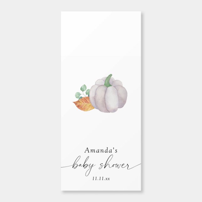 White pumpkin autumn baby shower  hershey's miniatures (Sticker)