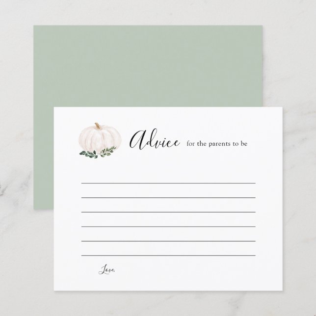 White Pumpkin Baby Advice For The Parents To Be (Front/Back)