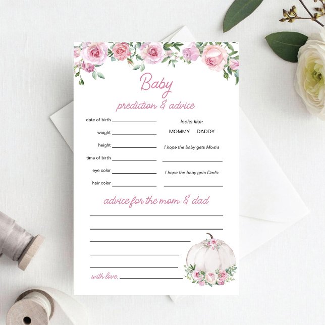 White Pumpkin Baby Prediction and Advice Game (Creator Uploaded)