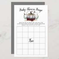 White Pumpkin Baby Shower Bingo Game