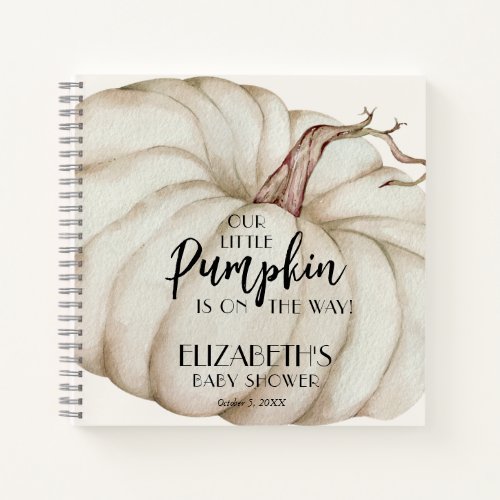 White Pumpkin Baby Shower Guest Book