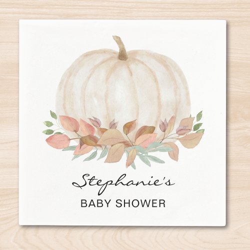 White Pumpkin Baby Shower  Napkins