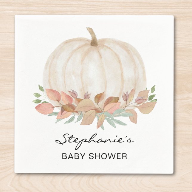 White Pumpkin Baby Shower  Napkins (Creator Uploaded)