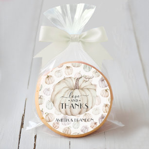 White Pumpkin Baby Shower Thank You Classic Round Sticker