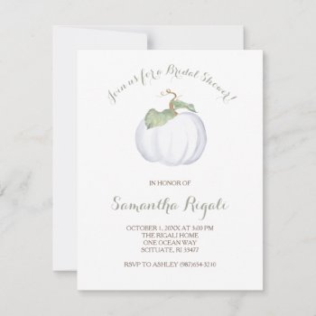 White Pumpkin Bridal Shower Invitation by VGInvites at Zazzle
