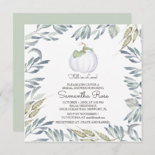 White Pumpkin BRIDAL SHOWER Invite - Square