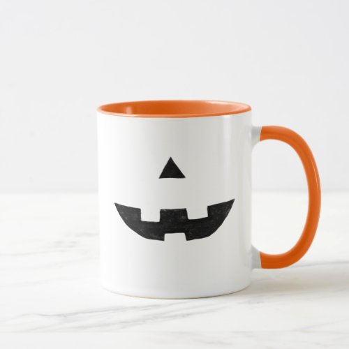 White Pumpkin Carving  Funny face illustration Mug
