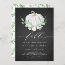 White Pumpkin Chalkboard Fall Bridal Luncheon Invitation