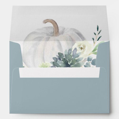 White Pumpkin Elegant Succulent Fall Chic Wedding Envelope