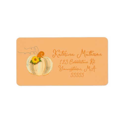 White Pumpkin Fall Address Labels Return Labels