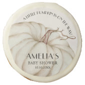 White Pumpkin Fall Baby Shower Sugar Cookie (Front)