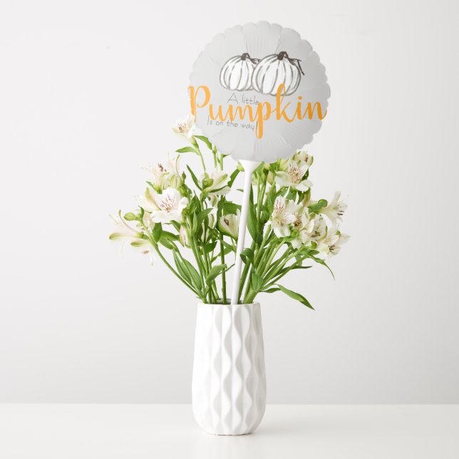 White pumpkin fall babyshower centerpiece balloon (Vase)