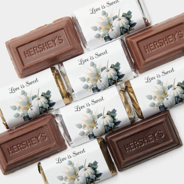 White pumpkin fall bridal shower hershey's miniatures (Assorted)