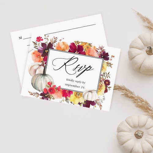 White Pumpkin Fall Floral w Meal RSVP