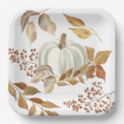 White Pumpkin Fall Leaves Thanksgiving