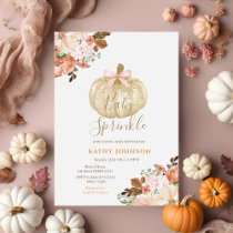 White Pumpkin Floral Fall Baby Sprinkle Invitation