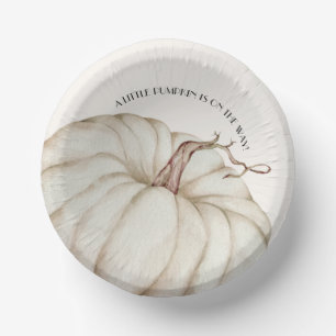 White Pumpkin Gender Neutral Baby Shower Paper Bowls