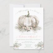White Pumpkin Girl Baby Shower Couples floral Invi Invitation (Front)