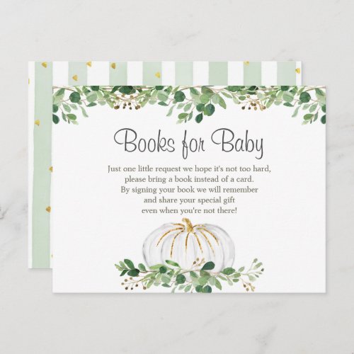 White Pumpkin Greenery Books for Baby Postcard