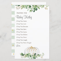 White Pumpkin Greenery Floral Prayers for Baby