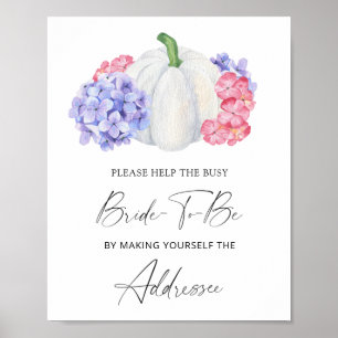 White pumpkin - help the busy bride Address  Poster