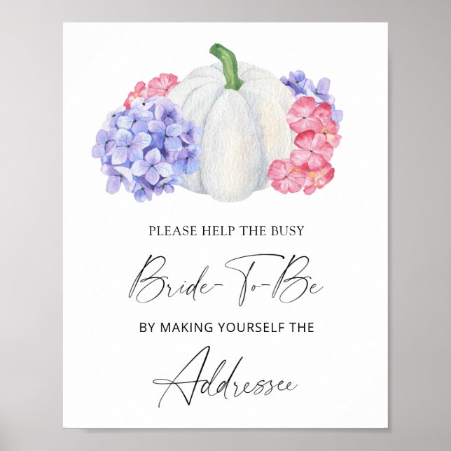 White pumpkin - help the busy bride Address  Poster (Front)