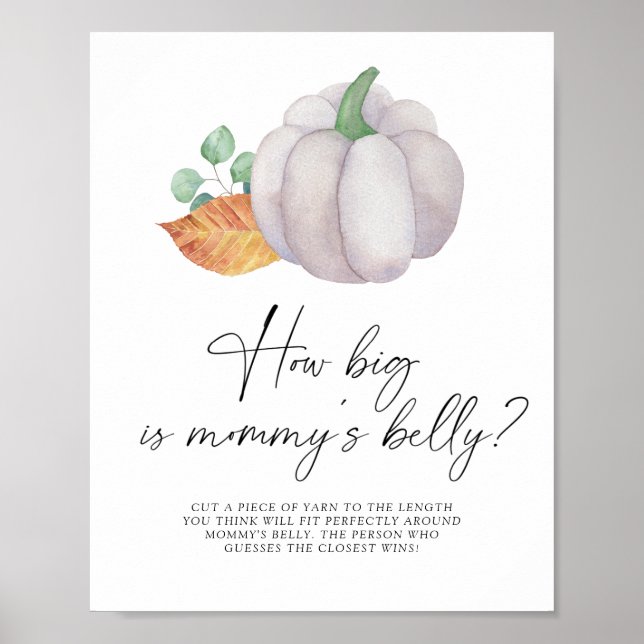 White pumpkin - how big is mommy's belly game  poster (Front)