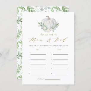 White Pumpkin How Old Were Mom and Dad Card