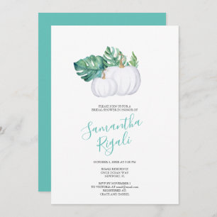 WHITE PUMPKIN Monstera Rehearsal Dinner Invite
