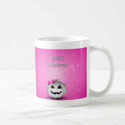 White Pumpkin Pink Girly Halloween Coffee Mug