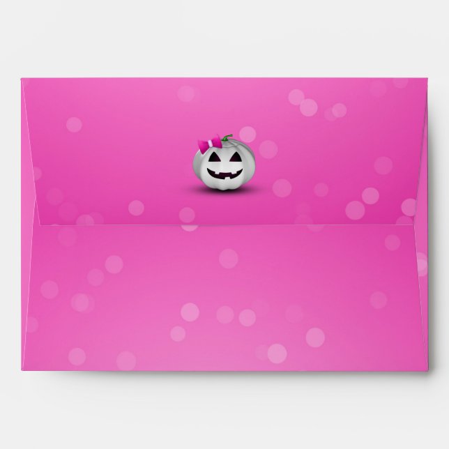White Pumpkin Pink Girly Halloween Envelope (Back (Top Flap))