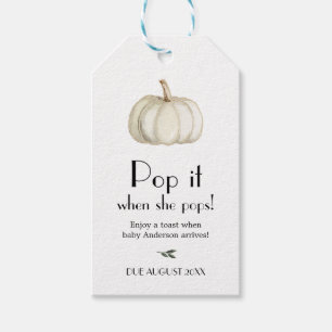 White Pumpkin Pop it when she Pops Favor tag