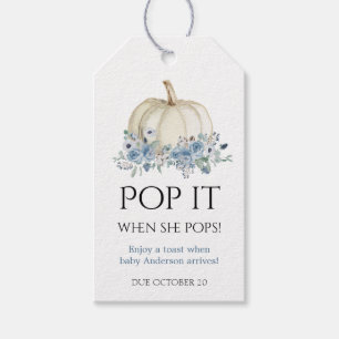 White Pumpkin Pop it when she Pops Favor tag