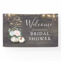 White Pumpkin Rustic Fall Bridal Shower Banner