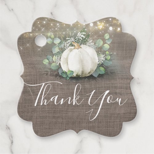 White Pumpkin Rustic Wedding Favor Tags