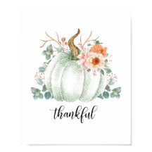 white pumpkin Thankful
