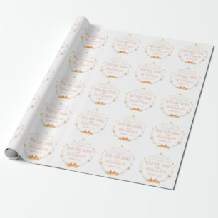 White Pumpkin Twins Baby Shower Wrapping Paper