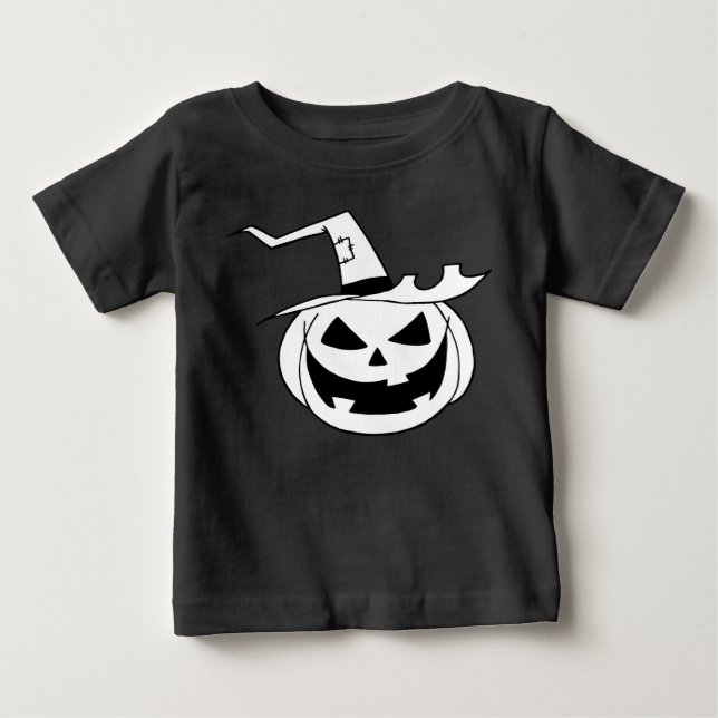 White Pumpkin w/Hat Black Toddler FleeceSweatshirt Baby T-Shirt (Front)