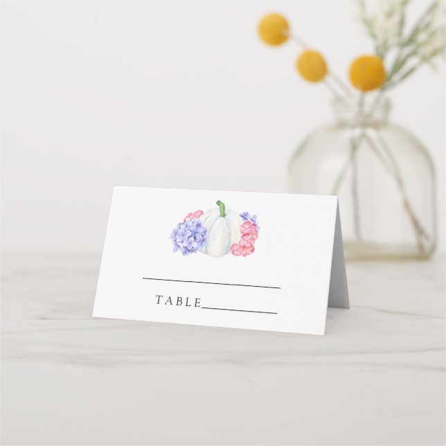 White pumpkin - wedding place cards (Front)