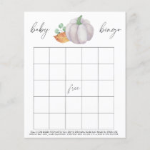 White pumpkin with greenery - Baby Bingo game