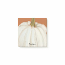 White Pumpkin With Personalized Name Post-it Notes