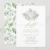 White Pumpkin Wreath Greenery Fall Wedding
