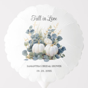 White pumpkins and eucalyptus bridal shower balloon