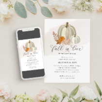 White Pumpkins Fall in Love Baby Shower Invitation
