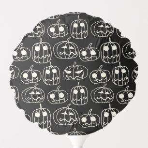 White Pumpkins Halloween Pattern Balloon