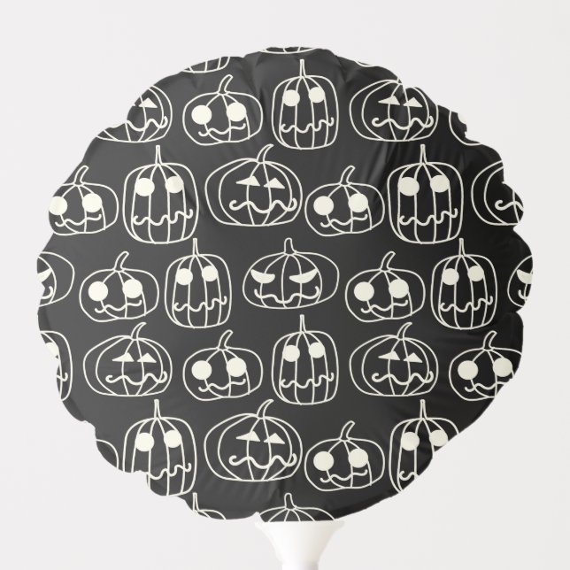 White Pumpkins Halloween Pattern Balloon (Front)