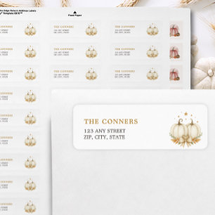 White Pumpkins Twin Baby Shower Return Address Label