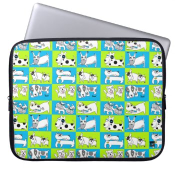 White Puppy 15 Inch Laptop Sleeve by spiceyourdevice at Zazzle