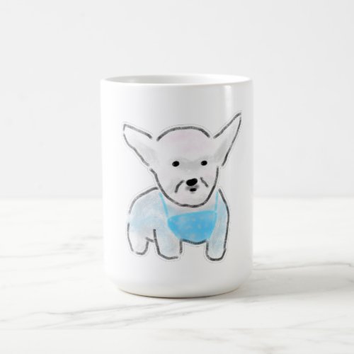 White Puppy In Blue Bib Pet Keepsake Coffee Mug