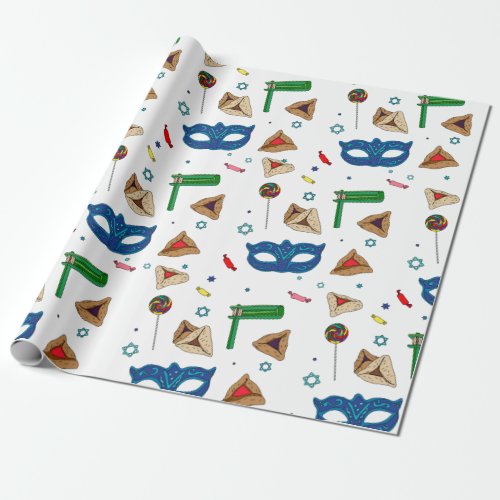 White Purim Wrapping Paper